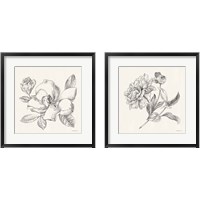 Framed 'Flower Sketches 2 Piece Framed Art Print Set' border=