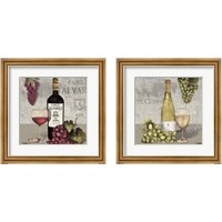 Framed 'Uncork Wine and Grapes 2 Piece Framed Art Print Set' border=