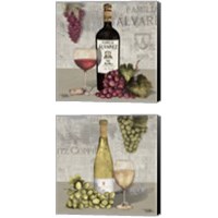 Framed 'Uncork Wine and Grapes 2 Piece Canvas Print Set' border=