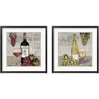Framed Uncork Wine and Grapes 2 Piece Framed Art Print Set