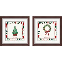 Framed 'Geometric Christmas 2 Piece Framed Art Print Set' border=