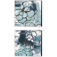 Framed 'Cool Vision Floral 2 Piece Canvas Print Set' border=
