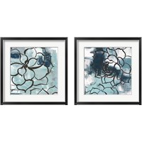 Framed 'Cool Vision Floral 2 Piece Framed Art Print Set' border=