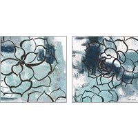 Framed 'Cool Vision Floral 2 Piece Art Print Set' border=