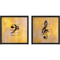 Framed 'Musical Notes 2 Piece Framed Art Print Set' border=