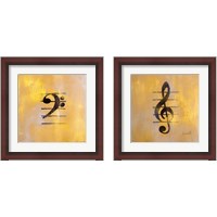 Framed 'Musical Notes 2 Piece Framed Art Print Set' border=