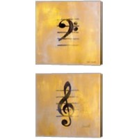 Framed Musical Notes 2 Piece Canvas Print Set