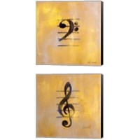 Framed 'Musical Notes 2 Piece Canvas Print Set' border=