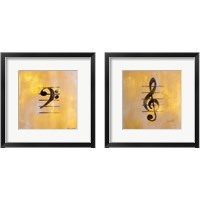 Framed 'Musical Notes 2 Piece Framed Art Print Set' border=