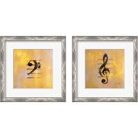 Framed 'Musical Notes 2 Piece Framed Art Print Set' border=