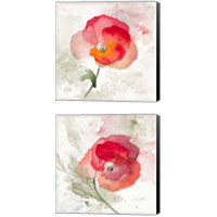 Framed Translucent Poppy 2 Piece Canvas Print Set