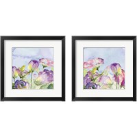 Framed 'Purple Garden 2 Piece Framed Art Print Set' border=