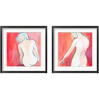 Framed 'Female Watercolor Figure 2 Piece Framed Art Print Set' border=