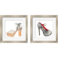 Framed 'Animal Print Stiletto 2 Piece Framed Art Print Set' border=