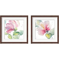 Framed 'Fragrant Hibiscus 2 Piece Framed Art Print Set' border=