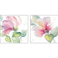 Framed 'Fragrant Hibiscus 2 Piece Art Print Set' border=
