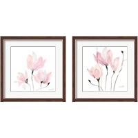 Framed 'Pastel Floral Sway 2 Piece Framed Art Print Set' border=