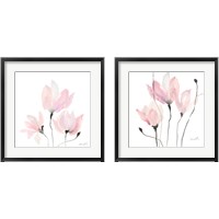 Framed 'Pastel Floral Sway 2 Piece Framed Art Print Set' border=