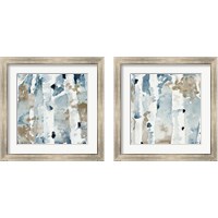 Framed 'Blue Upon the Hill Square 2 Piece Framed Art Print Set' border=