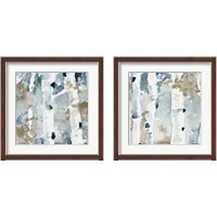 Framed 'Blue Upon the Hill Square 2 Piece Framed Art Print Set' border=