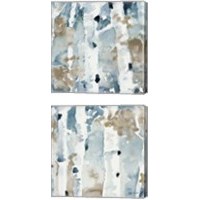 Framed 'Blue Upon the Hill Square 2 Piece Canvas Print Set' border=