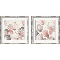 Framed Neutral Pink Floral  2 Piece Framed Art Print Set