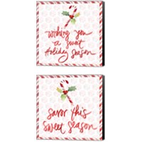 Framed 'Peppermint Wishes 2 Piece Canvas Print Set' border=