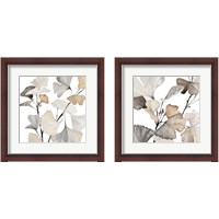 Framed Neutral Ginko Stems 2 Piece Framed Art Print Set