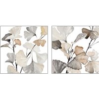 Framed 'Neutral Ginko Stems 2 Piece Art Print Set' border=