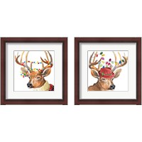 Framed Christmas Light Reindeer Hat 2 Piece Framed Art Print Set