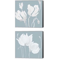 Framed 'White Floral Sway 2 Piece Canvas Print Set' border=