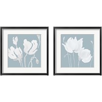 Framed 'White Floral Sway 2 Piece Framed Art Print Set' border=