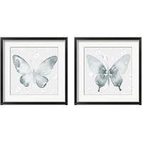 Framed Grey Watercolor Butterflies 2 Piece Framed Art Print Set
