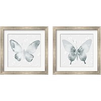 Framed Grey Watercolor Butterflies 2 Piece Framed Art Print Set