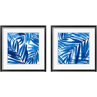 Framed Blue Palm Design 2 Piece Framed Art Print Set