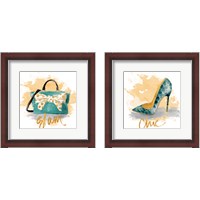 Framed 'Purse & Shoe 2 Piece Framed Art Print Set' border=