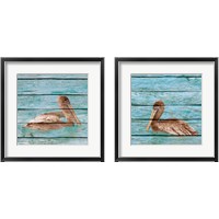 Framed 'Wood Pelican 2 Piece Framed Art Print Set' border=