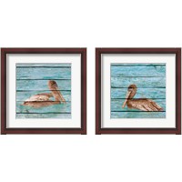 Framed 'Wood Pelican 2 Piece Framed Art Print Set' border=
