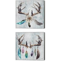 Framed 'Feathery Antlers 2 Piece Canvas Print Set' border=