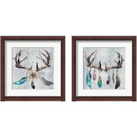 Framed 'Feathery Antlers 2 Piece Framed Art Print Set' border=