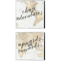 Framed 'Adventure Awaits 2 Piece Canvas Print Set' border=