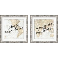 Framed 'Adventure Awaits 2 Piece Framed Art Print Set' border=