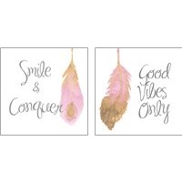 Framed 'Good Vibes And Smiles 2 Piece Art Print Set' border=