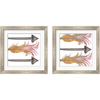 Framed 'Feathers And Arrows 2 Piece Framed Art Print Set' border=