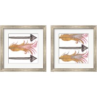 Framed 'Feathers And Arrows 2 Piece Framed Art Print Set' border=