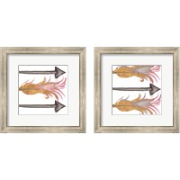 Framed 'Feathers And Arrows 2 Piece Framed Art Print Set' border=