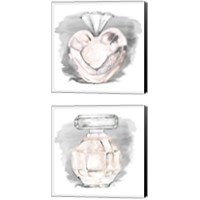 Framed Perfume Bottle with Watercolor  2 Piece Canvas Print Set