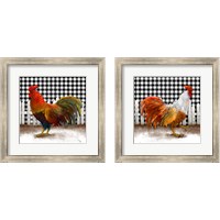 Framed 'Morning Rooster 2 Piece Framed Art Print Set' border=