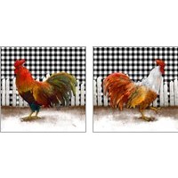Framed 'Morning Rooster 2 Piece Art Print Set' border=