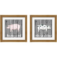 Framed 'Wood Farm Grey  2 Piece Framed Art Print Set' border=